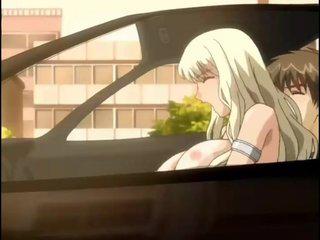 Hentai blonde android public sex in a car