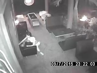 Surveillance Camera Catches Thai Whore Having Sex at cafe