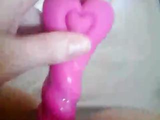 Chubby Playing Wit Pink Dildo