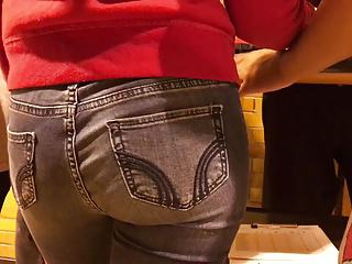 Skinny latina nice ass in tight jeans UP CLOSE